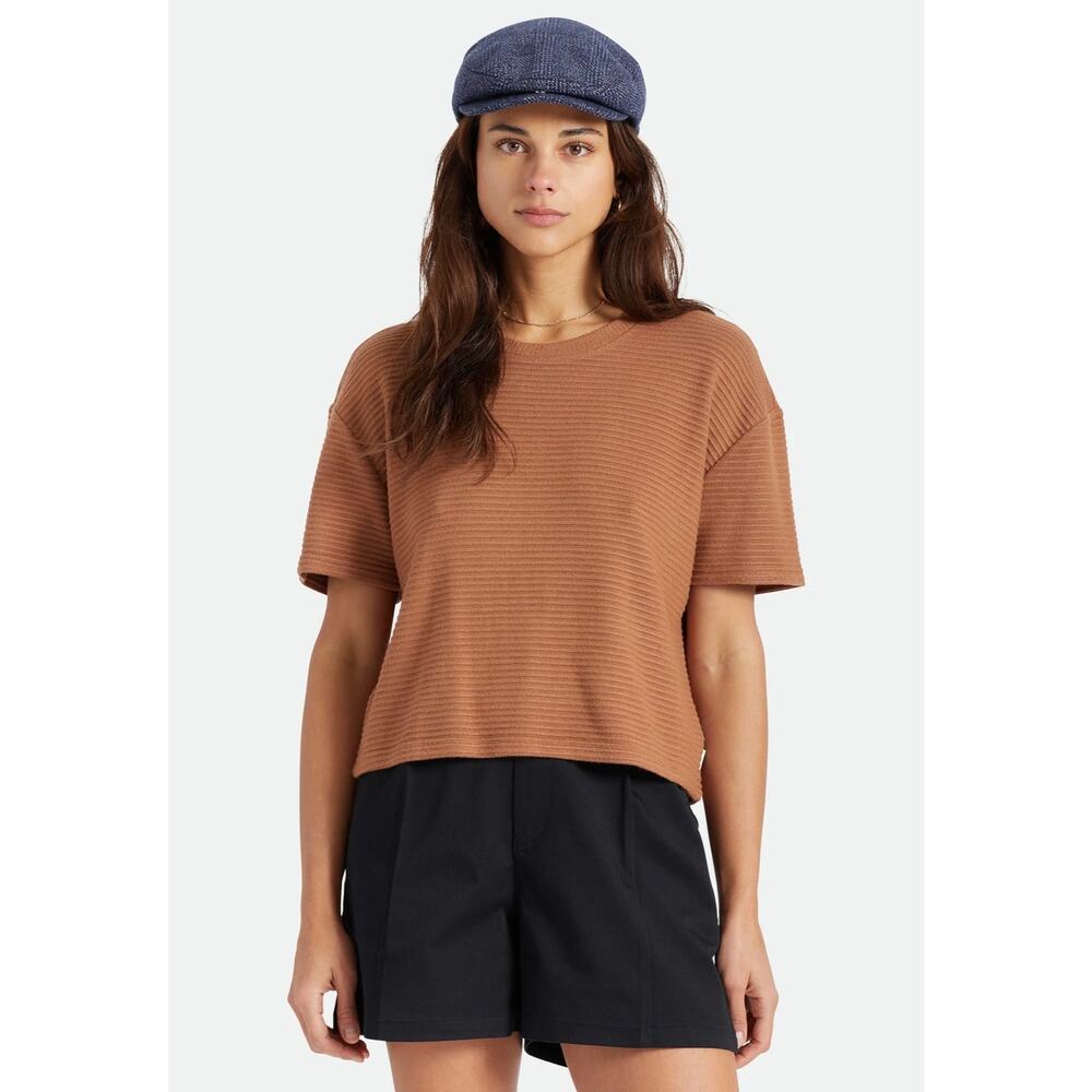 BRIXTON Bandera Boxy Top Tan Brown Small